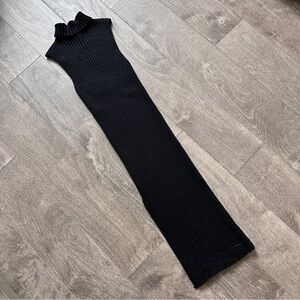 VICI Black Sleeveless Ribbed Turtleneck Sweater Dress